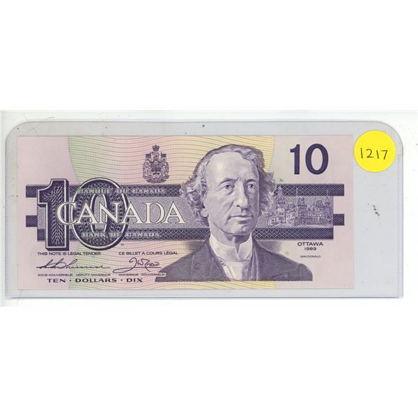 1989 Canadian Ten Dollar Bank Note