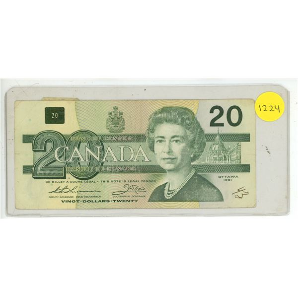 1991 Canadian Twenty Dollar Bank Note