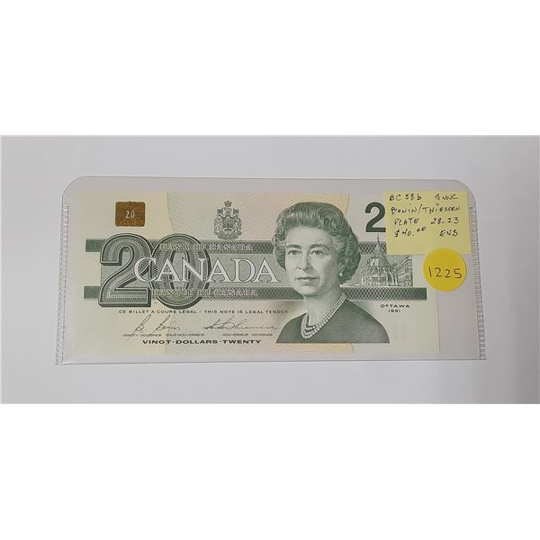 1991 Canadian Twenty Dollar Bank Note