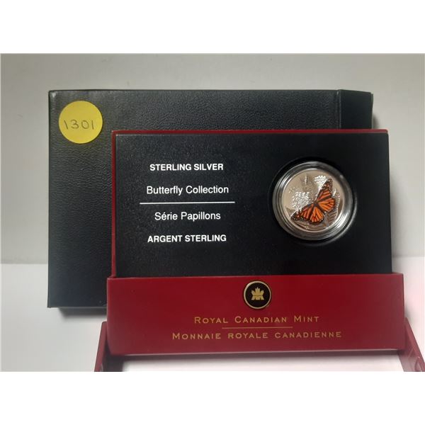 2005 Canadian Sterling Silver Fifty Cent Coin - Butterfly Collection