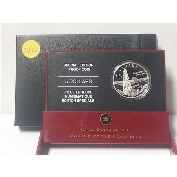 2005 Canadian Silver Five Dollar Coin - Spec. Ed. Proof Alberta