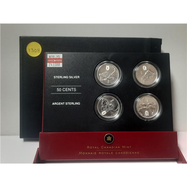 2005 Canadian Sterling Silver Fifty Cent Four Coin Set - NHL Legends