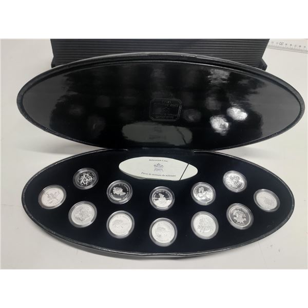 2000 Canadian Sterling Silver Millennium 12 Coin Proof Set