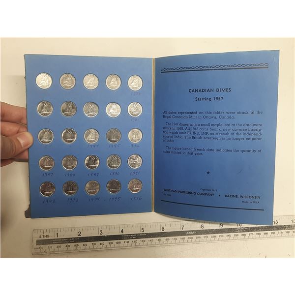 1972-1996 Canadian Ten Cents Blue Whitman - 25 Coins