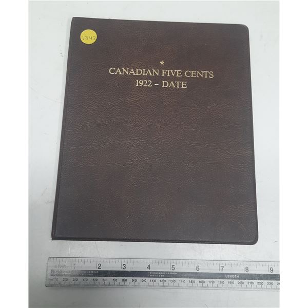 1922-1989 Brown Canadian Five Cents Book - 1922-1989 Complete 73 Coins