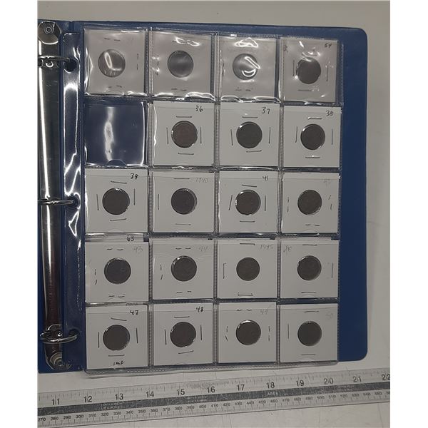 1936-1970 Binder Of Canadian Small Cents - 34 Coins