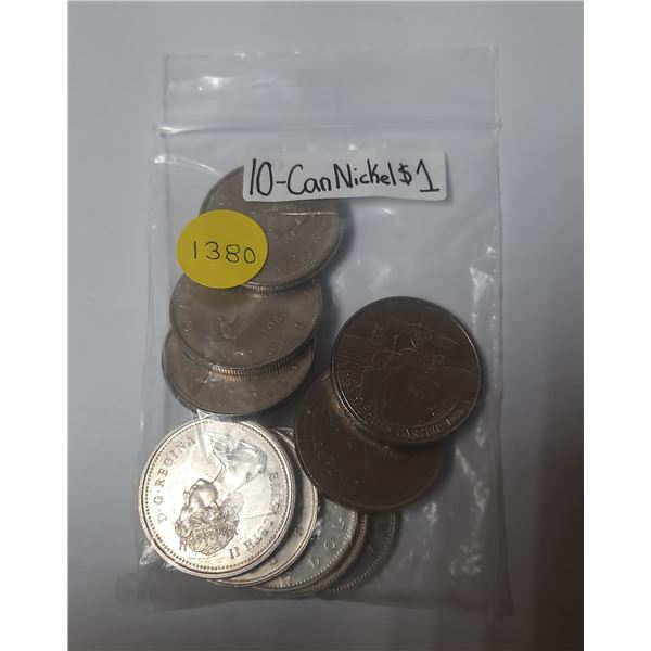 Bag Of 10 Canadian Nickel Dollars