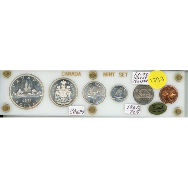 1961 Canadian Silver Proof-like (PL) Coin Set.