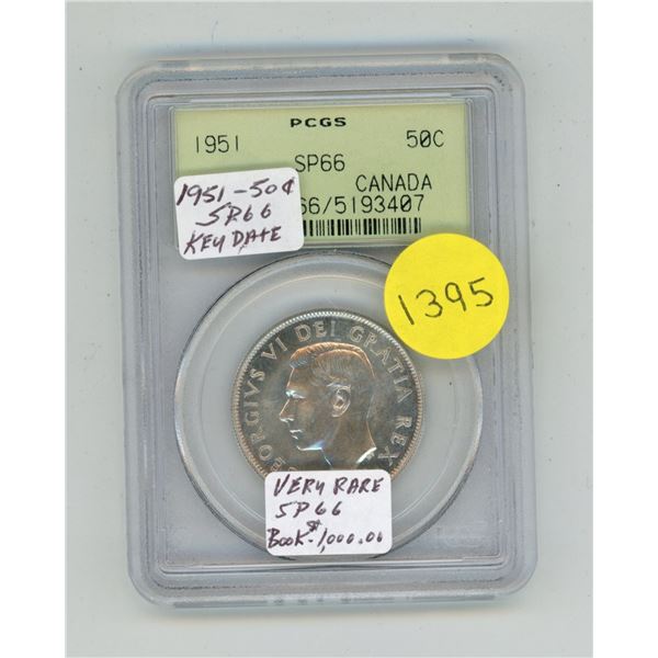 1951 Canada 50 Cents SP66 - PCGS Graded.