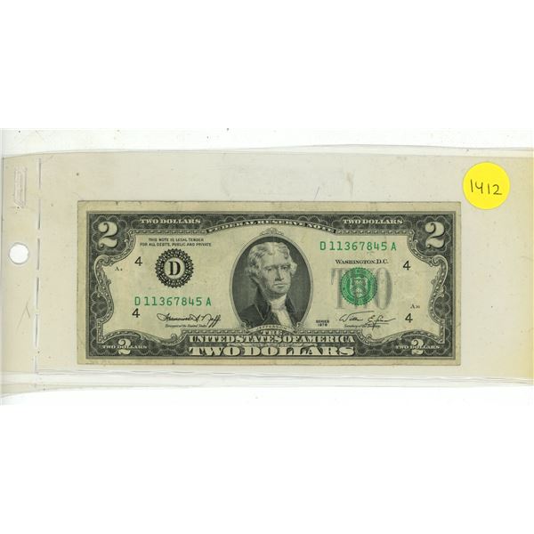 1976 U.S.A Two Dollar.