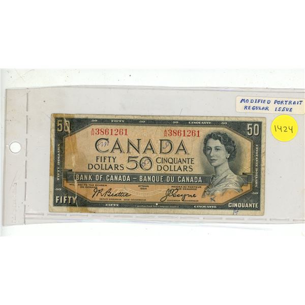1954 Bank of Canada Fifty Dollar.