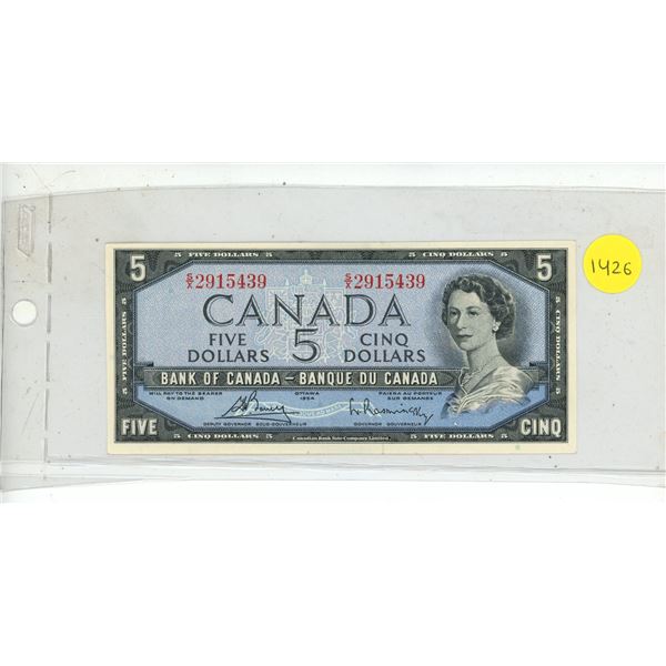 1954 Bank of Canada Five Dollar.