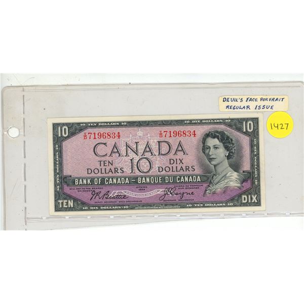 1954 Bank of Canada Ten Dollar.