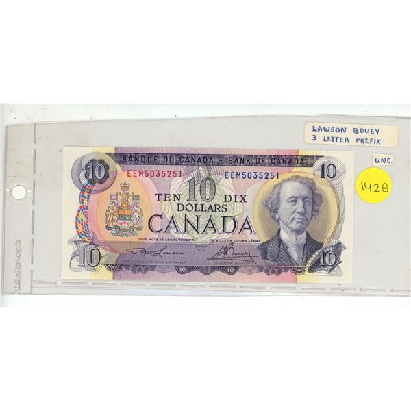 1971 Bank of Canada Ten Dollar.