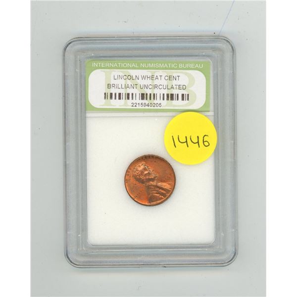 Lincoln Wheat Cent Brilliant Uncirculated - INB Graded.
