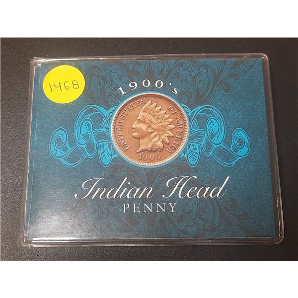 1900's Indian Head Penny with Certificate of Authenticity.
