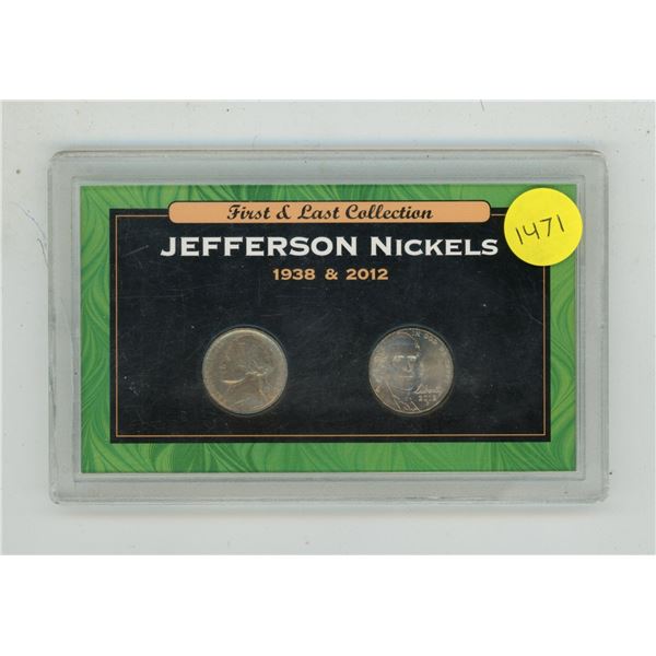 First and Last Collection Jefferson Nickels 1938-2012.