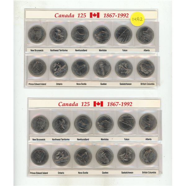 (2) Canada 125 1867-1992 Quarter Set.