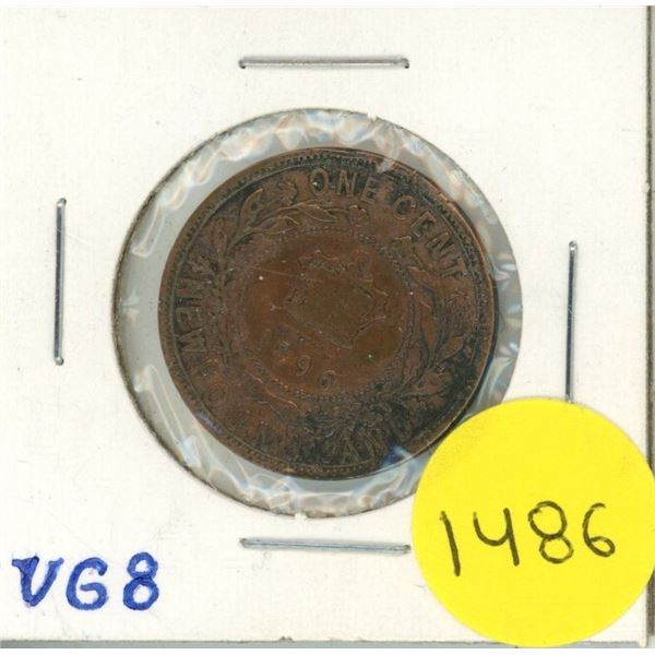 1896 New Foundland One Cent Coin.