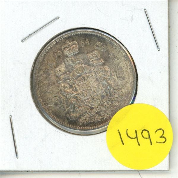 1964 Canada Silver 50 Cents Coin.