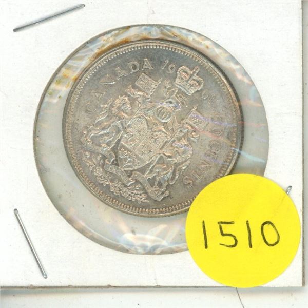1961 Canada Silver 50 Cents Coin.