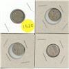 Image 1 : 1953, 1963, 1951, 1951 Canada Silver 10 Cents.