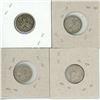 Image 2 : 1953, 1963, 1951, 1951 Canada Silver 10 Cents.
