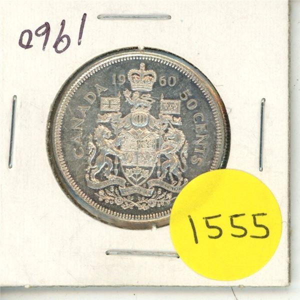 1960 Canada Silver 50 Cents Coin.