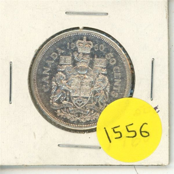 1960 Canada Silver 50 Cents Coin.
