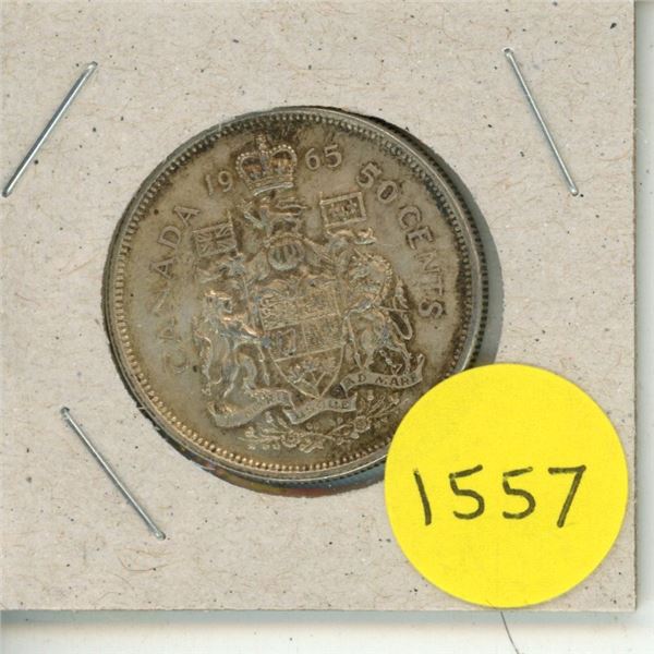 1965 Canada Silver 50 Cents Coin.