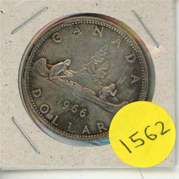 1966 Canada Silver One Dollar Coin.