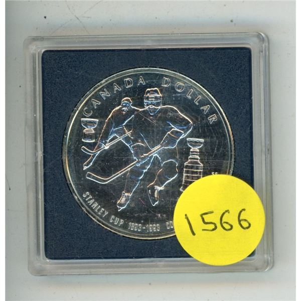1993 Canadian $1 Stanley Cup 100th Anniversary Proof Silver Dollar Coin.