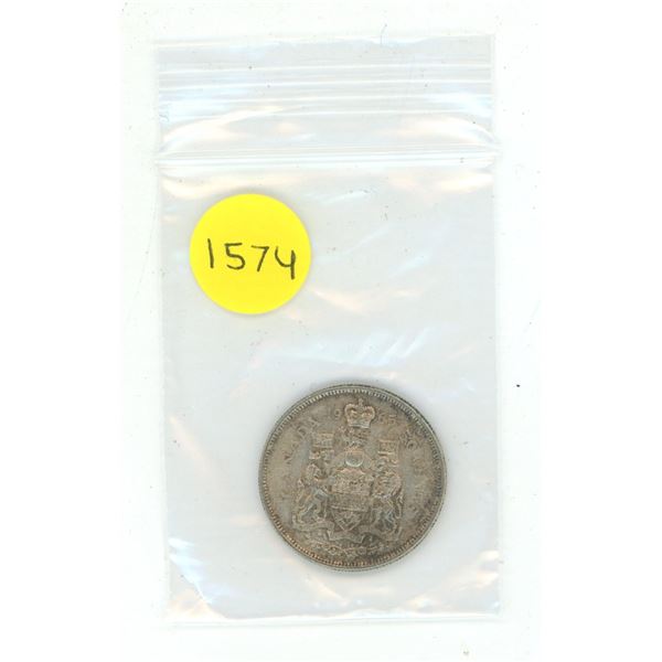 1965 Canada Silver 50 Cents Coin.