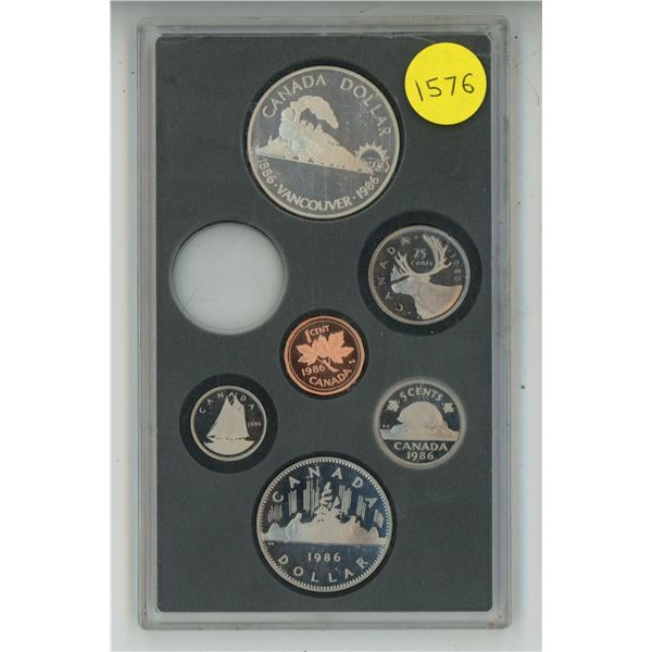 1986 Canadian Vancouver Transcontinental Railroad 6-Piece Coin Set. (One Coin Is Missing)