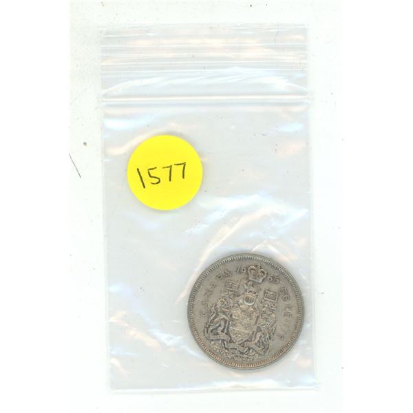 1965 Canad Silver 50 Cents Coin.