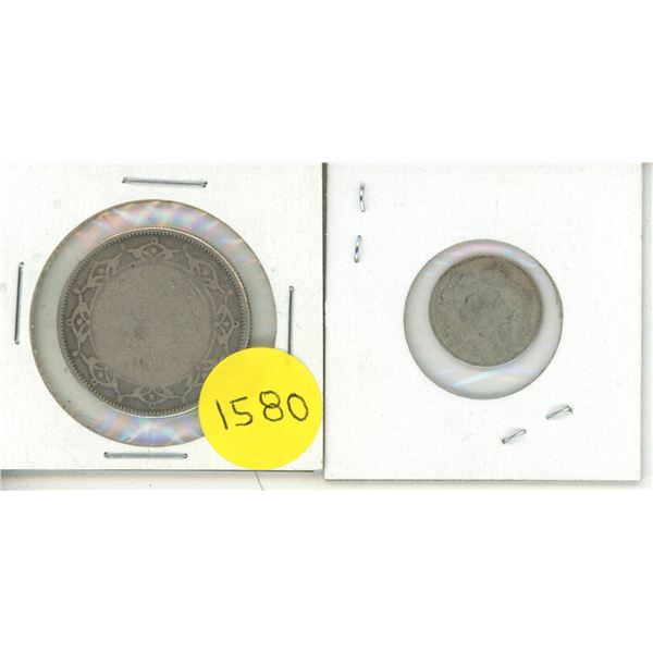 Newfoundland 50 Cents and Canadian 10 Cents Silver Coins. (Mystry Years)
