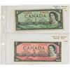 Image 1 : 1954 Modified Portrait Regular Issue Canadian One and Two Dollars.