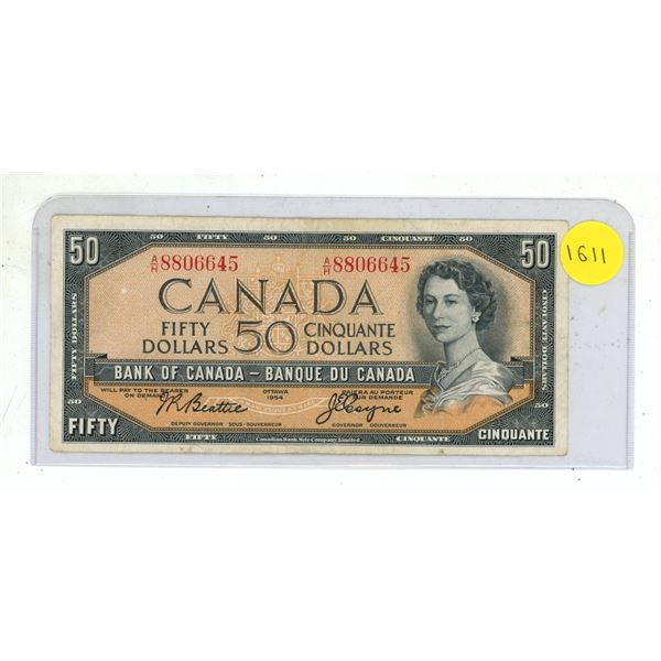 1954 Canadian Fifty Dollar.