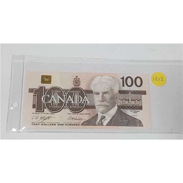 1988 Canadian Hundred Dollar.