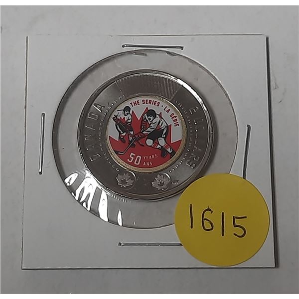2022 Canadian $2 "Toonie" coin commemorating the 50th anniversary of the 1972 Summit Series hockey t