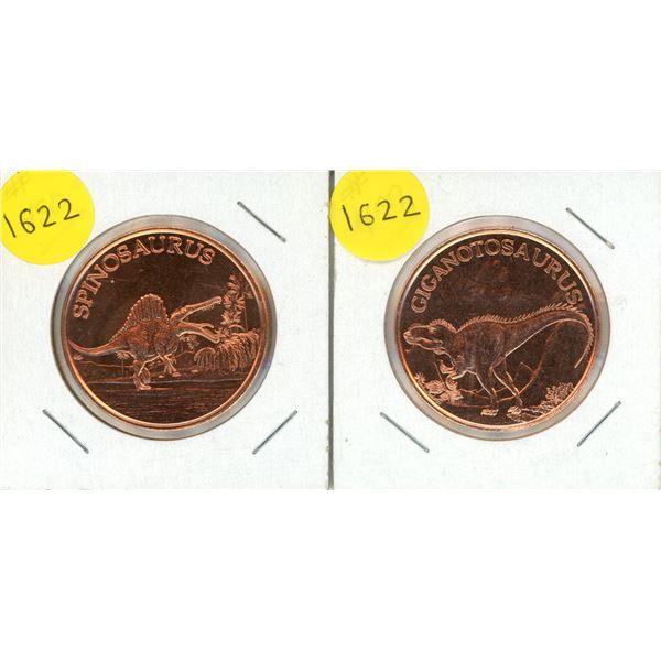 (2) U.S.A. Copper .999 Fine One A.V.D.P Ounce.