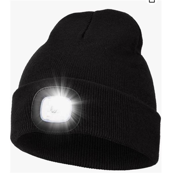 Bk LED Toque with Built-in Light and Adjustable Brightness Black