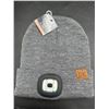 Image 2 : BK LED Knit Beanie with Integrated Headlamp Grey