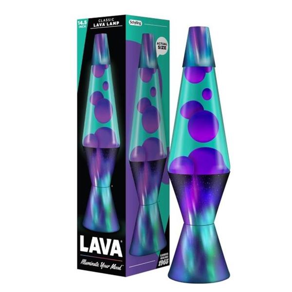 Lava Original Lamp – 14.5″ Aurora Borealis – Purple Wax and Teal Liquid [