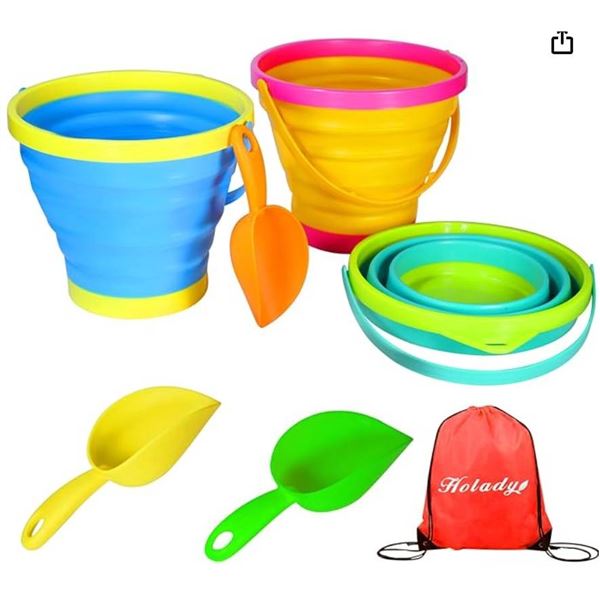 Beach Pails Sand Buckets Set, Kids Beach Play