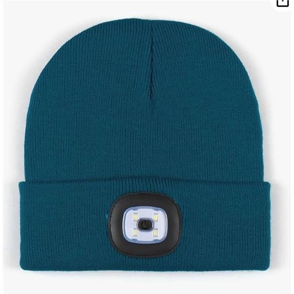 Knitted LED Beanie Hat with Rechargeable Light