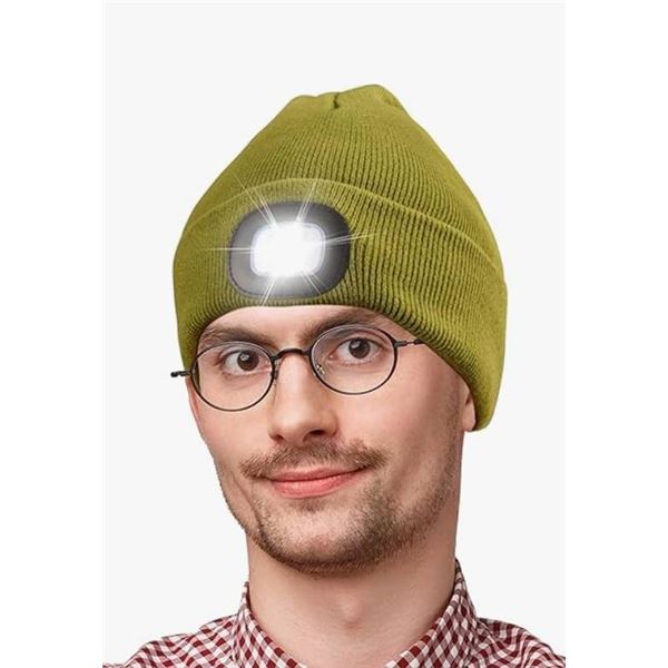 BK Led Toque in Olive Green With Integrated LED Light