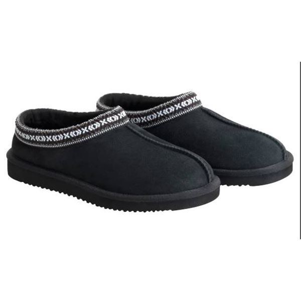 Women’s Black Slip-On Indoor and Outdoor Slippers with Rubber Soles