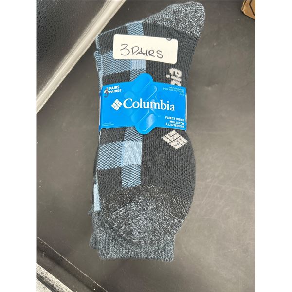 Columbia Men’s Crew Socks, 3 Pairs, Mixed Patterns