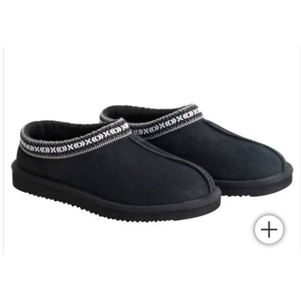 Kirkland Unisex Shearling Slipper, Size 6/7, Black